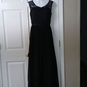 Dress Tells lace back black formal maxi dress Sz  S NWOT